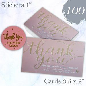 100 Pcs.Thank you Cards & Stickes Bundle